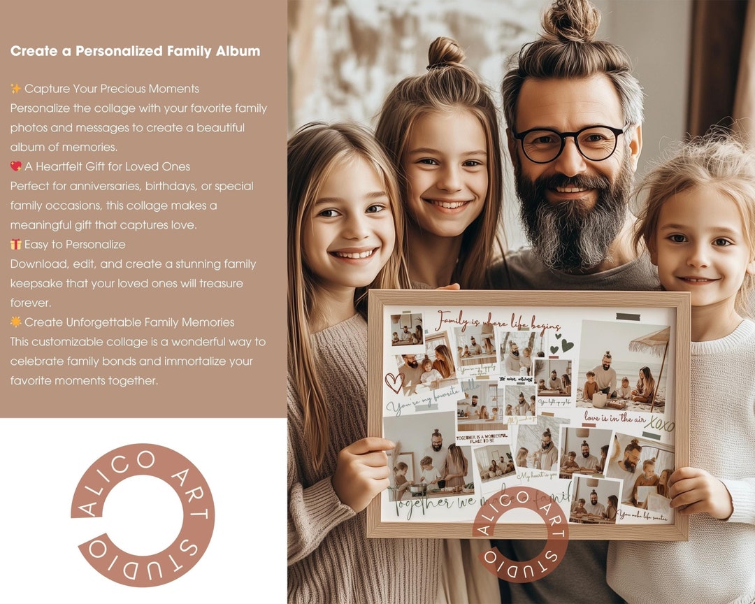 Custom Family Photo Collage Print: Special Day Gift (digital Download ...