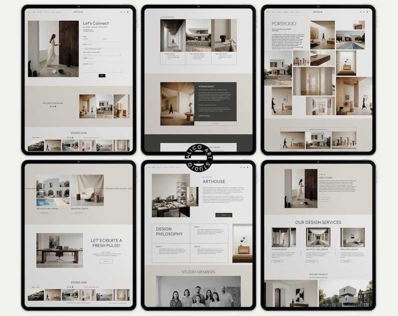 Squarespace 7.1 Architecture Portfolio Website Template | Minimal Interior Studio Website | Editorial Design for Architects & Designers