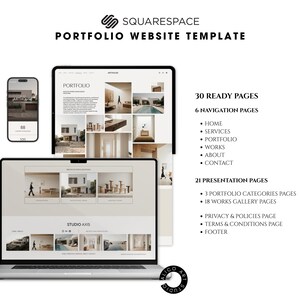Squarespace 7.1 Architecture Portfolio Website Template | Minimal Interior Studio Website | Editorial Design for Architects & Designers