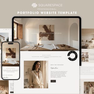 Squarespace 7.1-portfoliowebsitesjabloon voor architecten, interieurontwerpers en creatieve studio's | Websitethema Minimal Elegant Studio