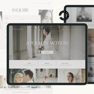 Squarespace Wedding Photographer Website Template, Modern Portfolio Theme, Elegant Creative Studio Website Design