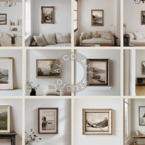 Vintage Frame Mockup Bundle, 150 Rustic Wall Frame Mockup, Classical Frames, Antique Poster Mockup, Old Frame Mockups, Psd, Photopea Mockups