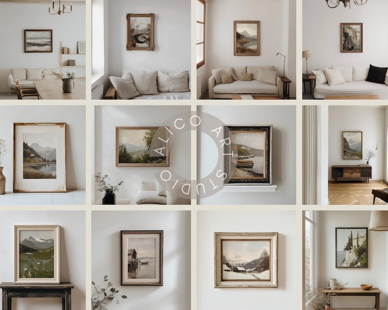 Vintage Frame Mockup Bundle, 150 Rustic Wall Frame Mockup, Classical Frames, Antique Poster Mockup, Old Frame Mockups, Psd, Photopea Mockups