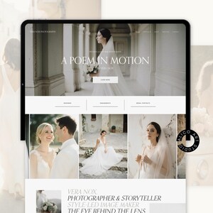 Squarespace Wedding Photographer Website Template, Modern Portfolio Theme, Elegant Creative Studio Website Design