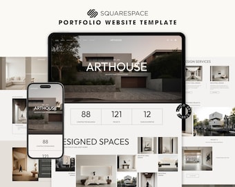 Modèle de site web Squarespace 7.1 pour portfolio d'architecture | Site web minimaliste pour studio d'architecture d'intérieur | Design éditorial pour architectes et designers