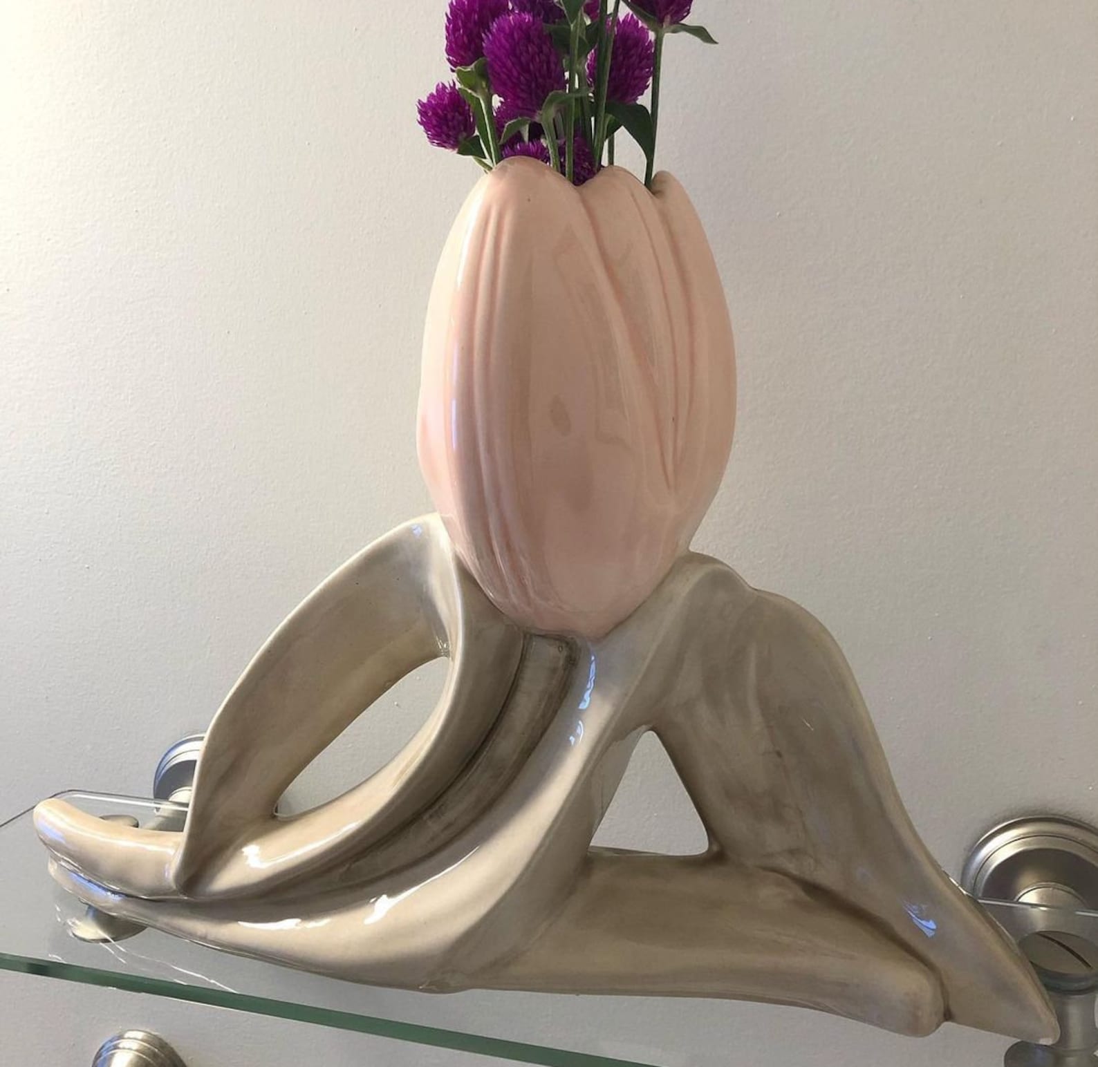 Vintage Tulip Vase / Ceramic Tulip Vase / Art Deco Vase / Etsy