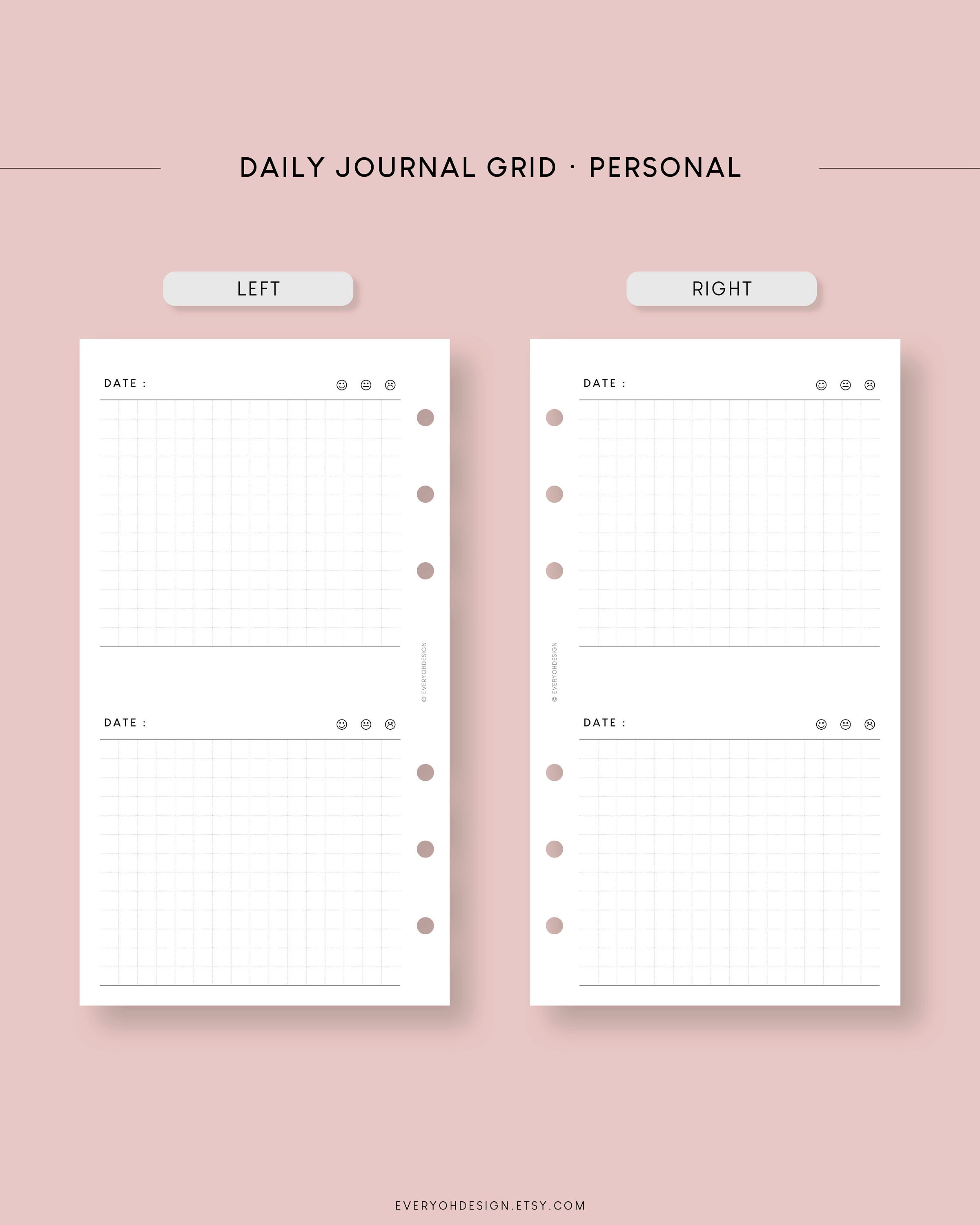 Personal Diary Template Printable Insert Daily Journal Editable Planner ...