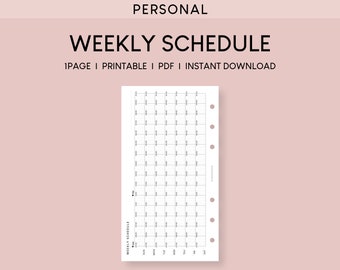 Personal Weekly Schedule Planner Printable: Horizontal 10-Minute Timetable (PDF)