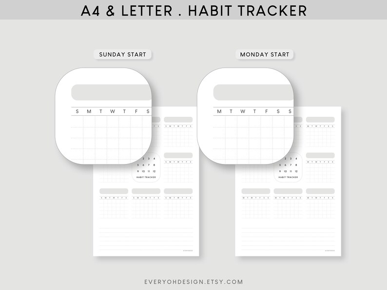 Minimalist Habit Tracker Printable: A4 & Letter (PDF) - Etsy Australia