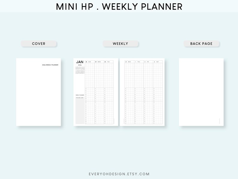 2026 Weekly Planner Mini Happy Planner Printable Inserts (PDF) - Etsy