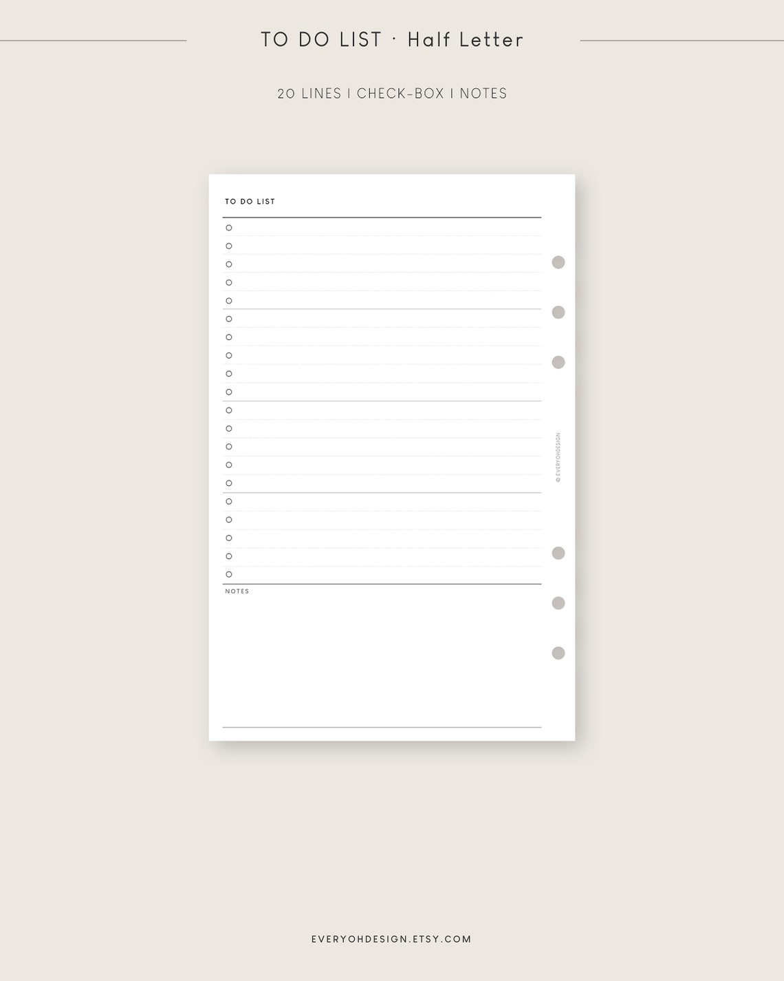 To Do List Printable Inserts Half Letter Editable Task Planner Template ...