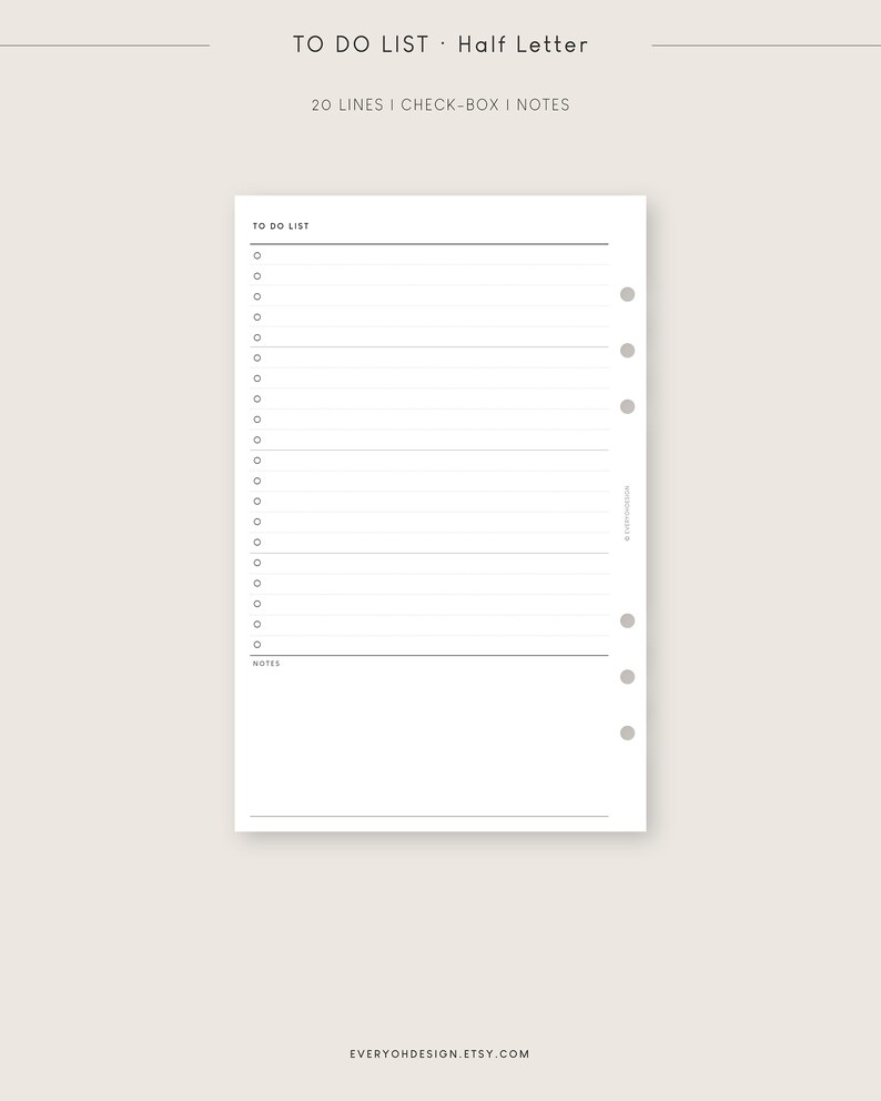 To Do List Printable Inserts Half Letter Editable Task Planner Template ...