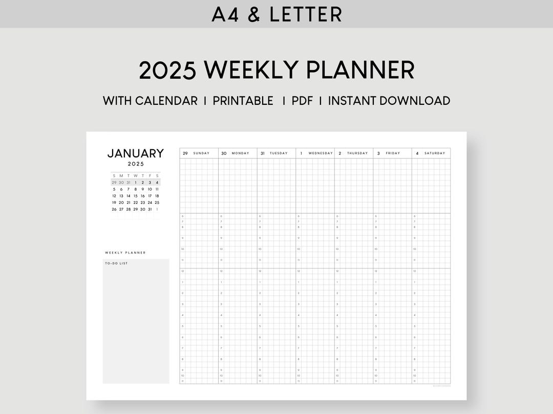 2025-weekly-planner-with-calendar-a4-letter-dated-hourly-printable-template-52-week-schedule-desk-planner-week-at-a-glance-etsy for 2025 Weekly Planner Printable Pdf Free Download 2025 Weekly Planner With Calendar A4 & Letter | Dated Hourly Printable Template | 52 Week Schedule Desk Planner | Week at A Glance - Etsy for 2025 Weekly Planner Printable Pdf Free Download