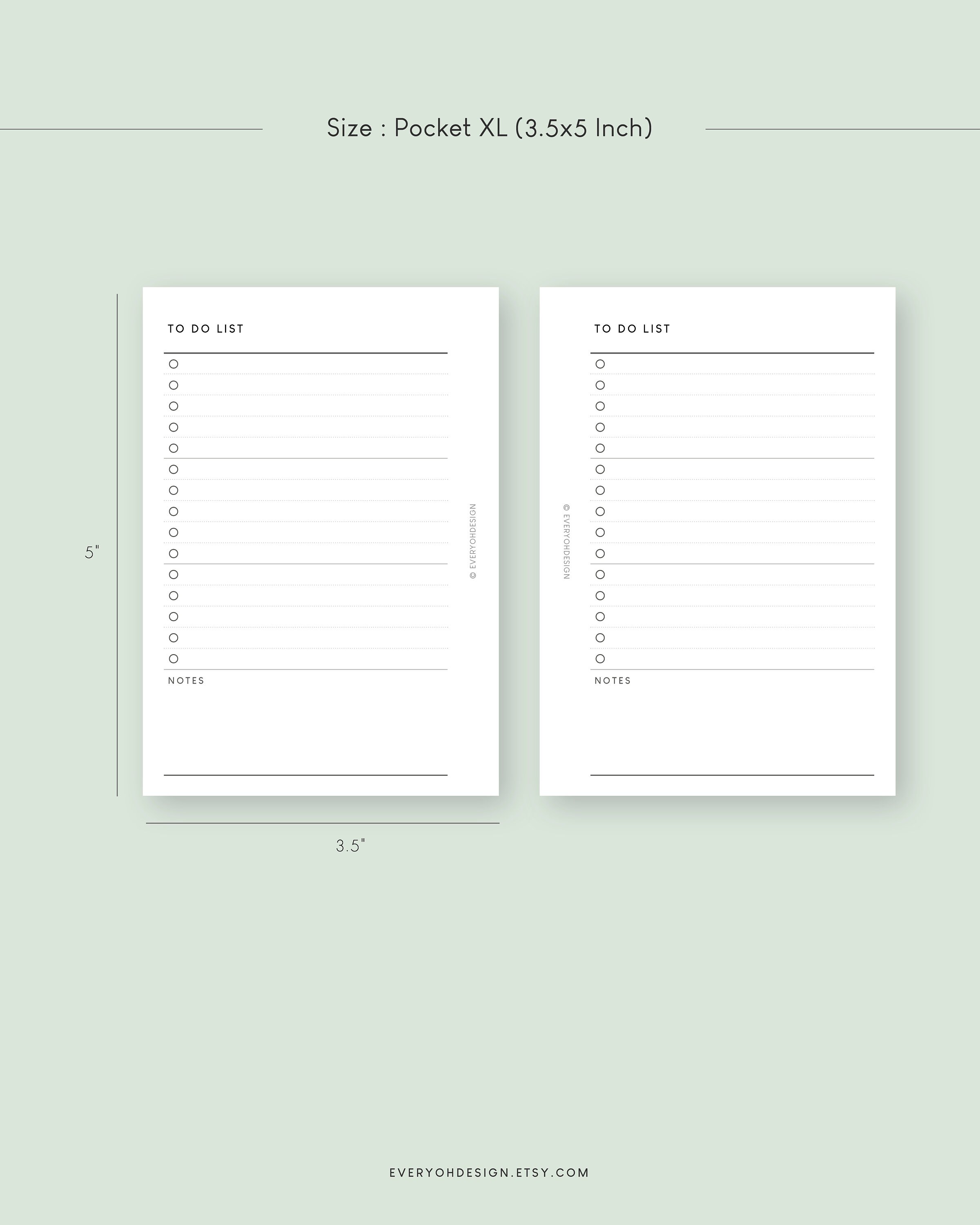 Pocket Plus to Do List Printable Checklist Planner Fillable Editable ...