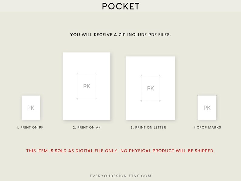 2026 Pocket Calendar Printable Inserts: Horizontal Layout (PDF) - Etsy