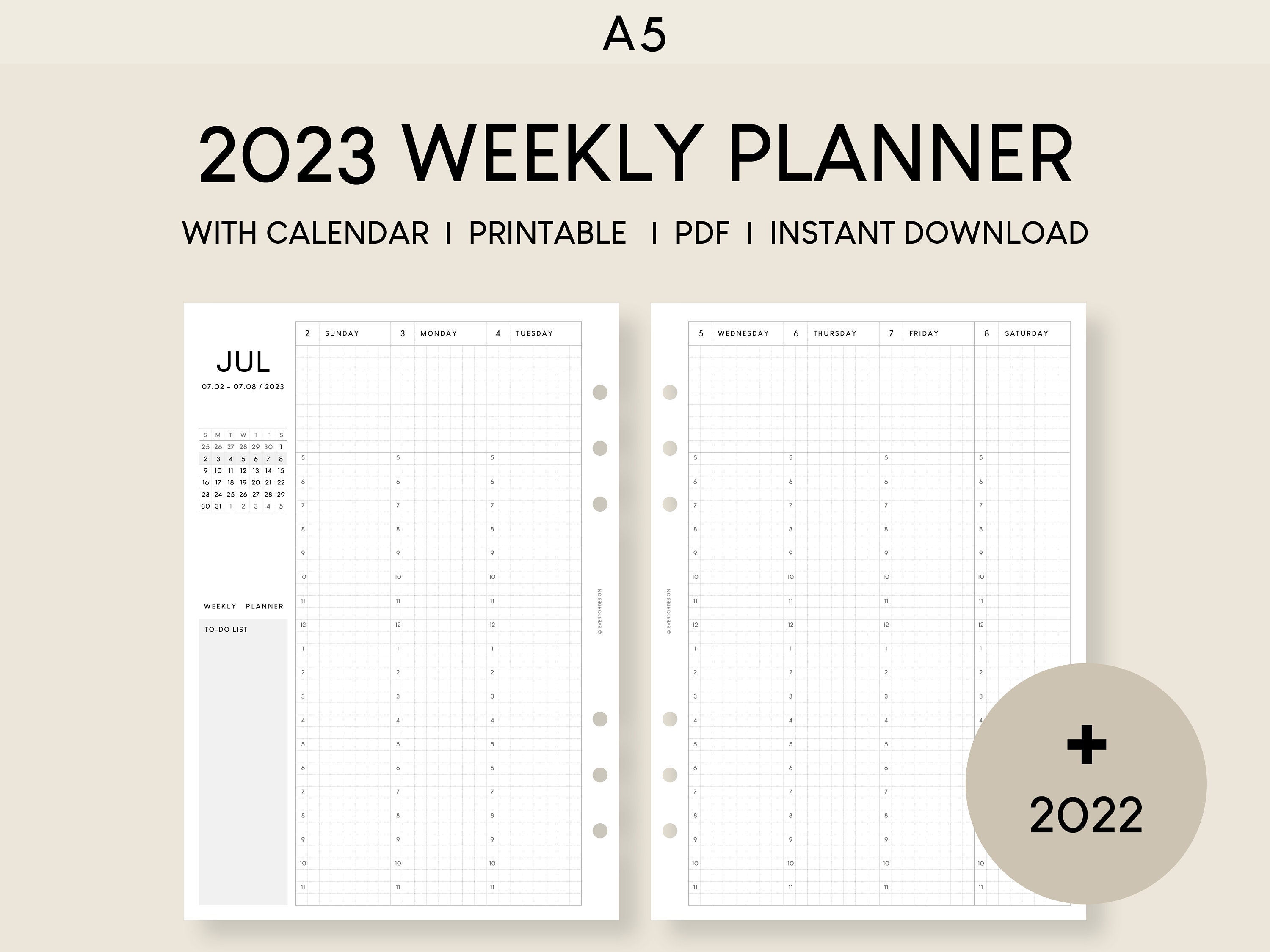 Planner Inserts, Weekly Plan: 52-Week Planner Inserts