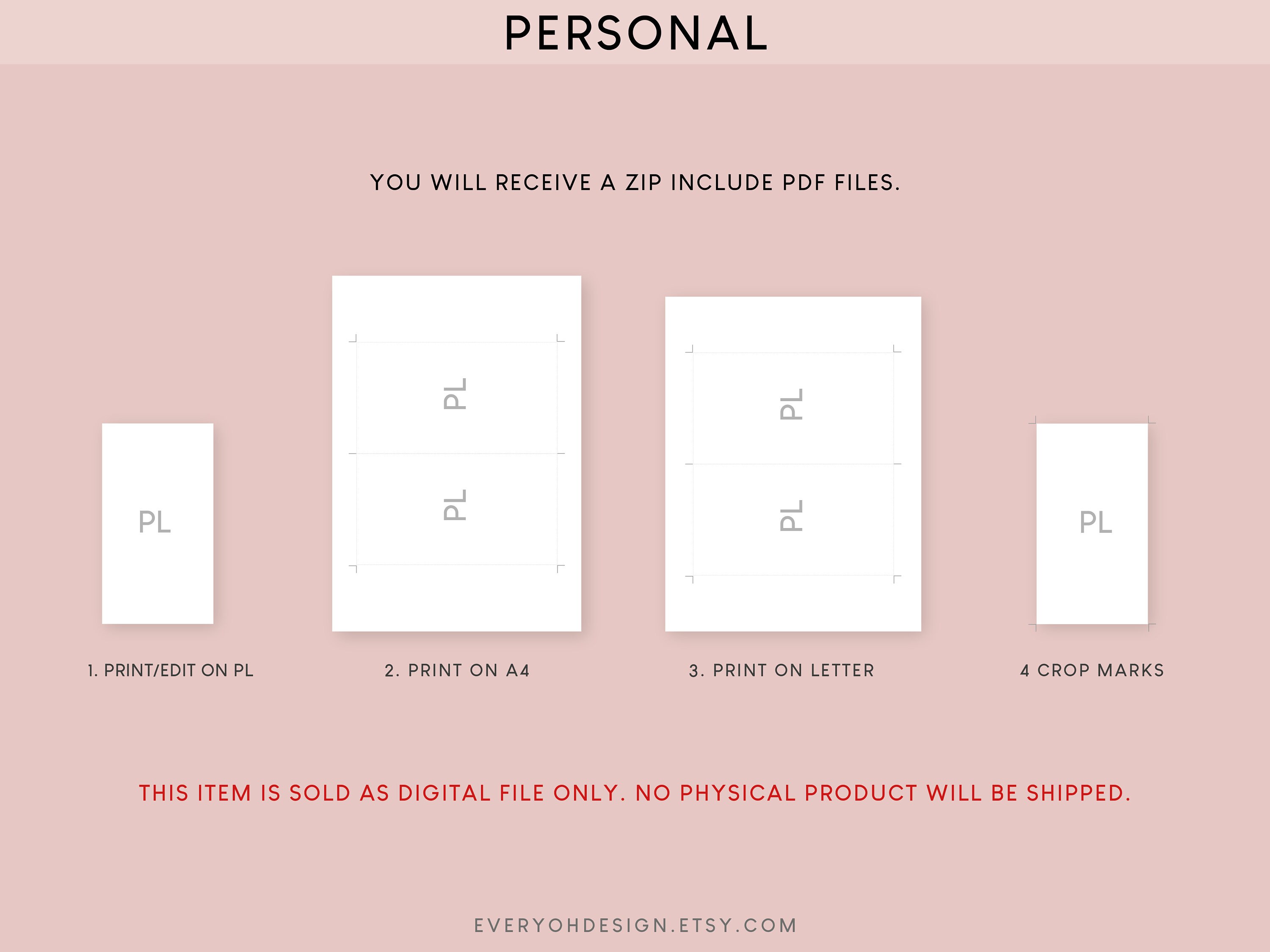 Personal 2024 Yearly Planner Printable Inserts Dated Calendar Editable ...