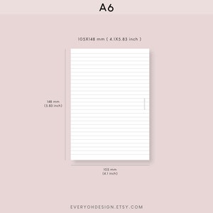A6 Lined Grid Dot Paper Inserts | Notes Template (printable PDF) - Etsy