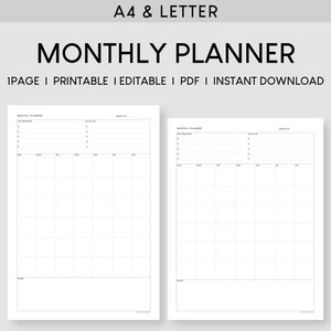 May include: A printable monthly planner template in black and white. The template is divided into two sections: a to-do list and a calendar grid. The calendar grid is labeled with the days of the week and the numbers 1 through 31. The template is designed for use with A4 or Letter size paper.
