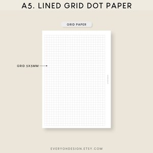 Printable Lined Dot Grid A5 Note Blank Paper Bullet Journal Dot Paper ...