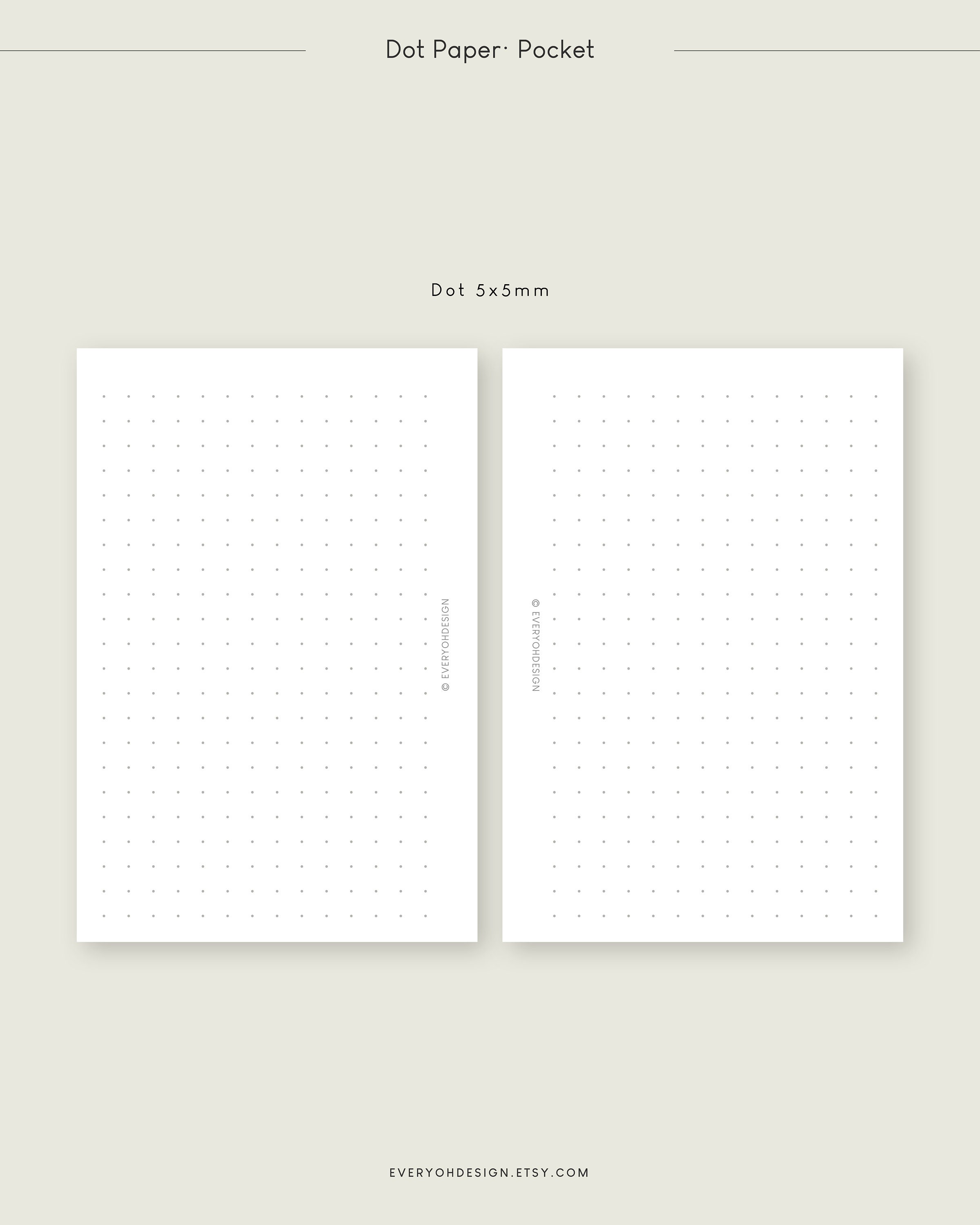 Lined Dot Grid Note Paper Pocket Inserts Printable Planner | Etsy