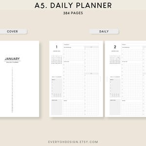 2026 A5 Daily Planner Printable: Grid Layout (PDF Download) - Etsy