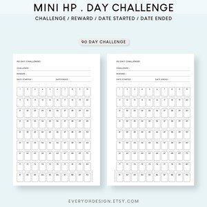 30 Day Challenge Printable Bundle Mini HP 90 Day Tracker Template 30 ...