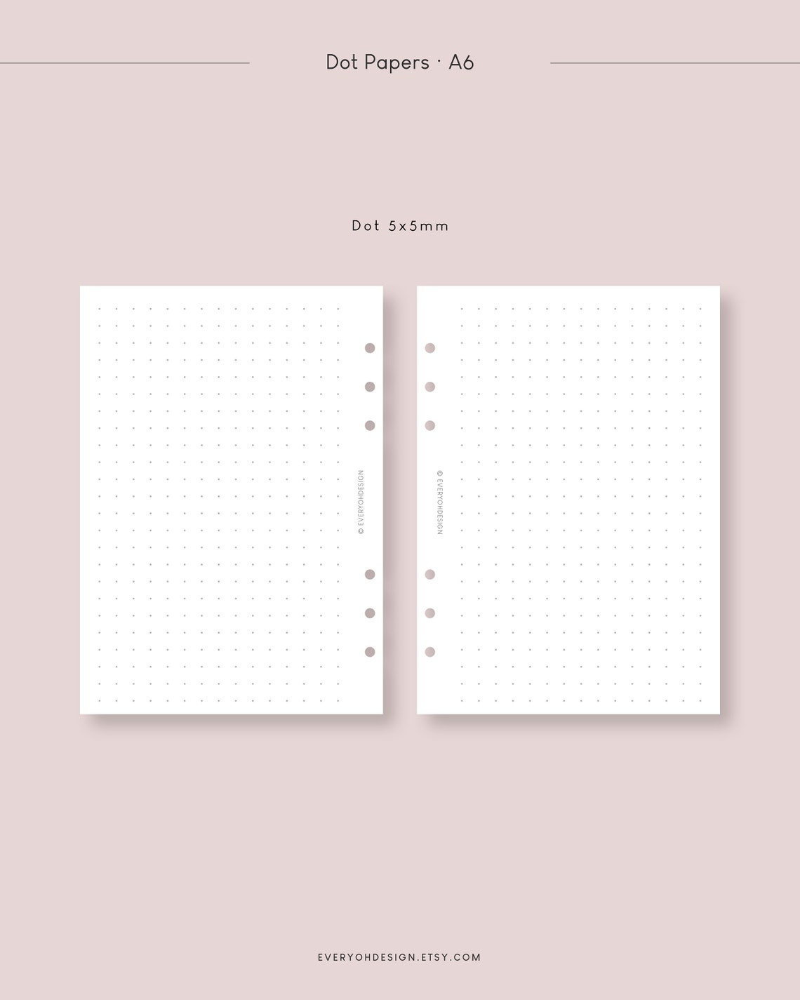 Insertos printable lined dot grid paper A6 / Bullet Journal Etsy Insertos printable lined dot grid paper A6 / Bullet Journal Etsy