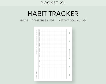 Pocket XL Habit Tracker Printable Inserts: Monthly Goal Planner (PDF)
