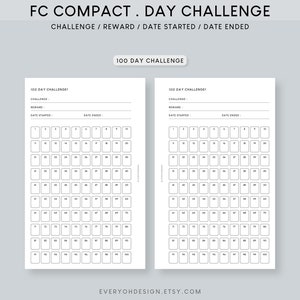30 Day Challenge Printable Bundle FC Compact 90 Day Tracker Template 30 ...