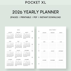 2026 Jahresplaner Druckbare Einlage: Pocket Plus XL (PDF)