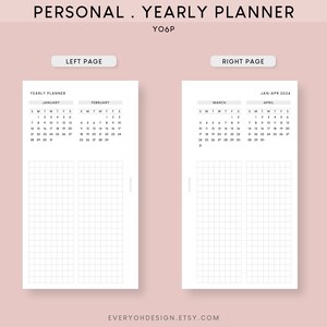 Personal 2024 Yearly Planner Printable Inserts Dated Calendar Editable ...
