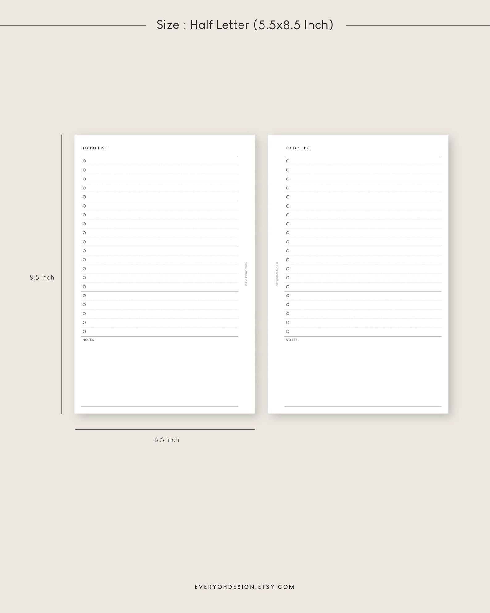 To Do List Printable Inserts Half Letter Editable Task Planner Template ...