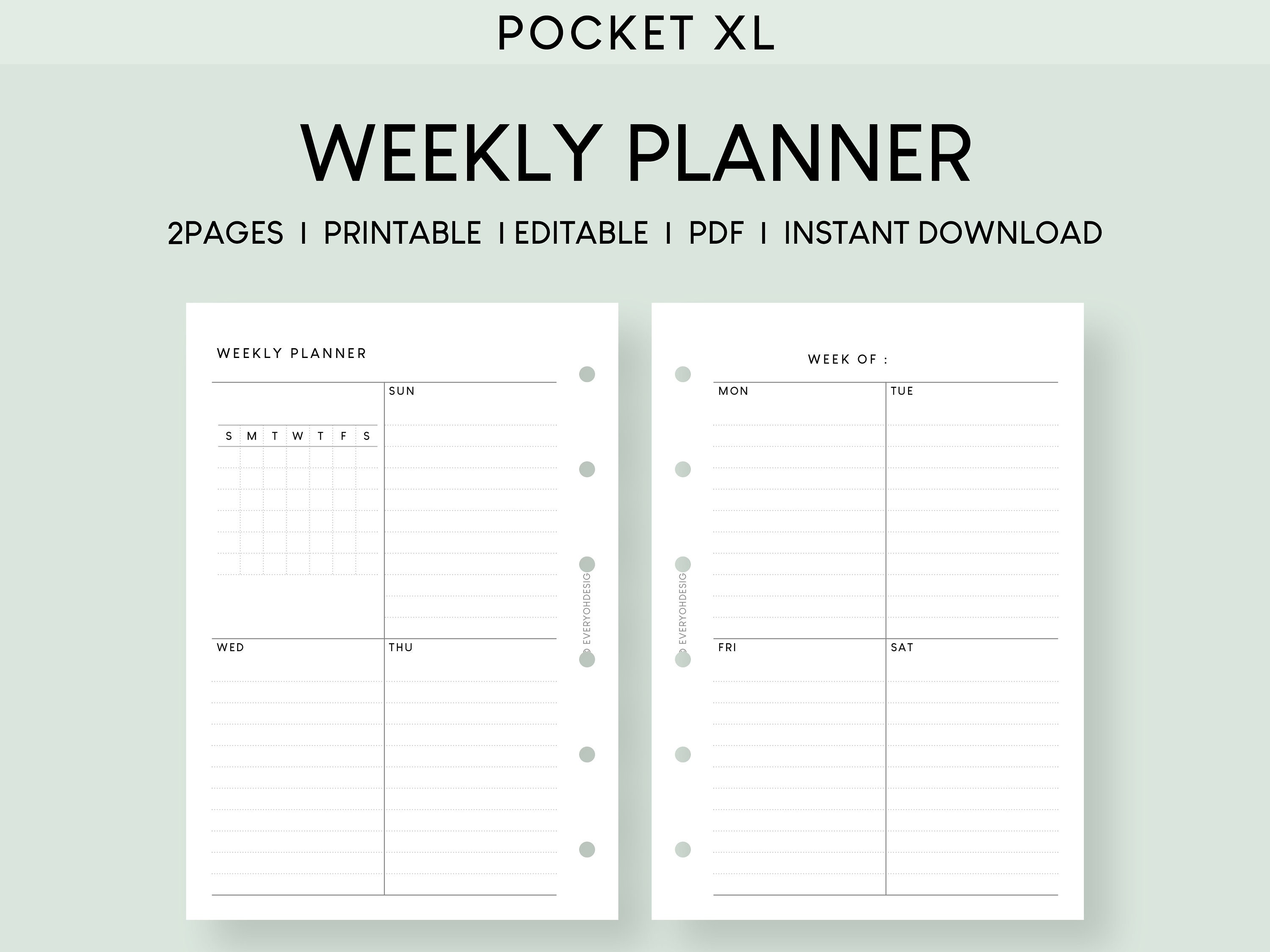 blijven tanker pijpleiding Weekplanner met kalender lege Pocket Plus-inzetstukken - Etsy Nederland
