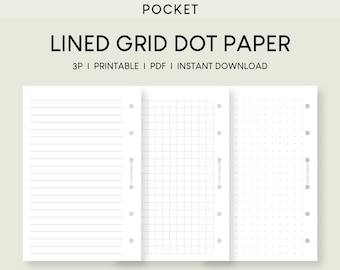 Pocket Planner Inserts: Lined, Grid, Dot Paper (PDF)