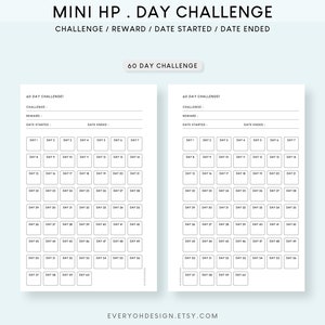 30 Day Challenge Printable Bundle Mini HP 90 Day Tracker Template 30 ...