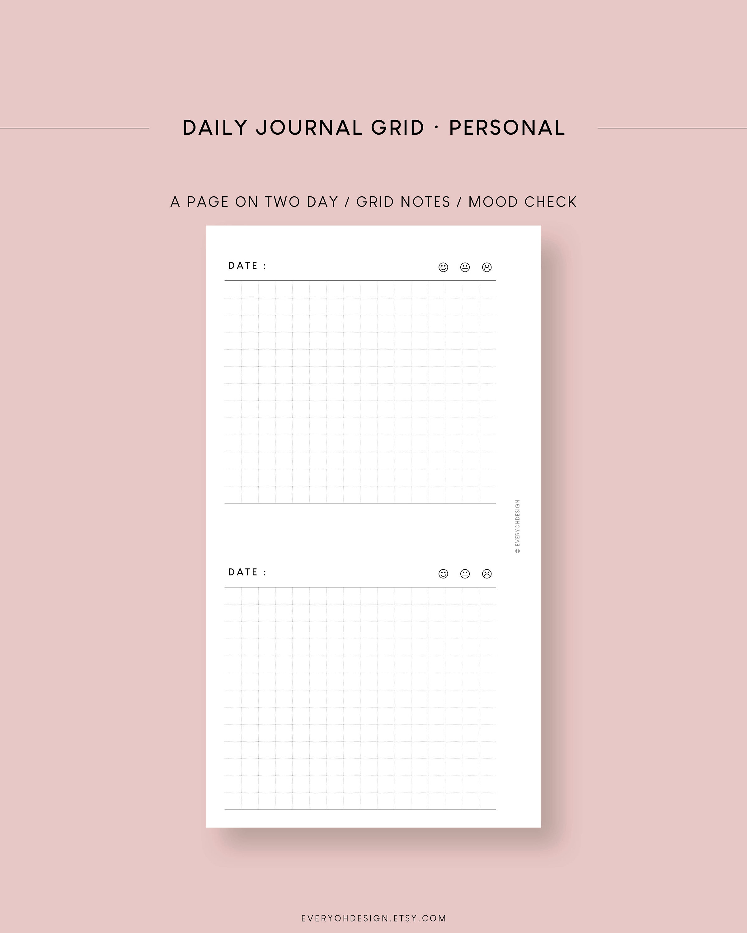Personal Diary Template Printable Insert Daily Journal Editable Planner ...