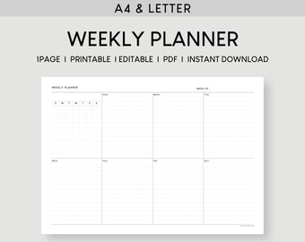 Printable Week at a Glance - Etsy