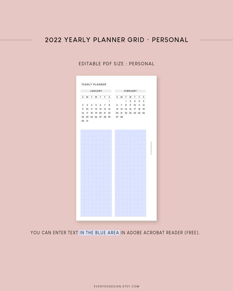 Personal 2024 Yearly Planner Printable Inserts Dated Calendar Editable ...