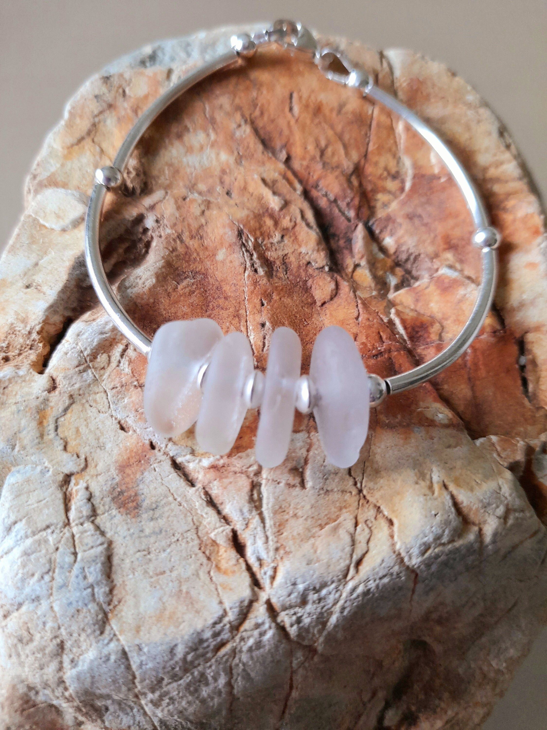 White clear bracelet deals