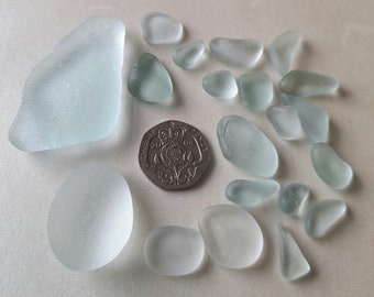 Shades of sea foam sea glass, genuine sea glass from Bovisand Beach Devon  jewellery making/crafts
