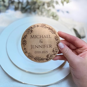 Rustic Wedding Coasters for Guests - Personalized Favor for Wedding | Bulk Wooden Favors | Wedding Shower Favors | Gift Coasters for Wedding