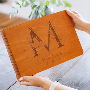 Personalized Polaroid Guest Book | Wedding Guest Book Alternative | Wooden Photo Album | Instax Guest Book | Mothers Day Gifr