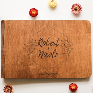 Personalized Wooden Photo Album | Polaroid Guest Book | Wedding Scrapbook | 5th Anniversary Gift for Couple | Perfect Gift for Wedding Party