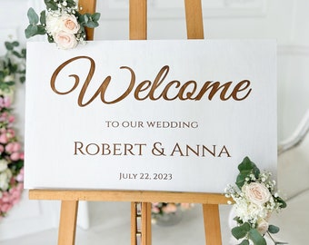 Welcome Wedding Signs | Wedding Decorations | Wooden Welcome Signage | Engagement Sign | Boho Wedding Decor | Welcome to our Wedding Sign