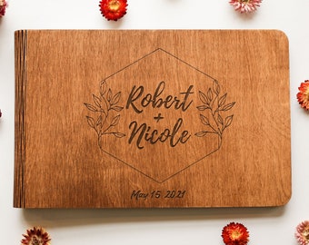 Personalized Wooden Photo Album | Couples Scrapbook | Instax Mini Album | Valentines Day Gift | Anniversary Gift | Polaroid Guest Book