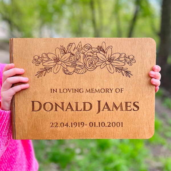 Personalized Memory Book |  funeral guest book | book of condolences | in memory of | in loving memory sign