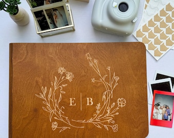 1.Polaroid Guest Book | Wedding Scrapbook | Custom Instax GuestBook | Personalized Photo Album | Rustic Wedding Keepsake | Engagement Gift