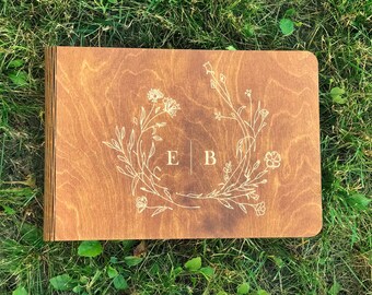 Trend 2026 Wedding Guest Book Polaroid Album, Personalized Wooden Instax Photo Album, Custom Rustic Wedding Guestbook, Engagement Gift