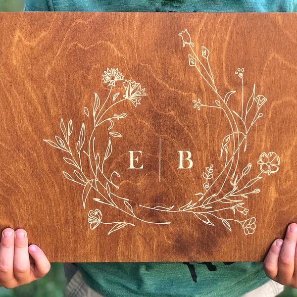 1.Wooden Personalized Photo Album | Polaroid Instax Guestbook | Anniversary Gift | Wedding Scrapbook | Couple Engagement Gift